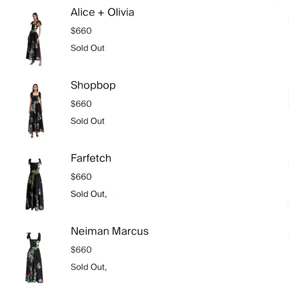 Alice + Olivia Oriana Drop-Waist Midi-Dress Size 4 S/XS NEW - Picture 7 of 15